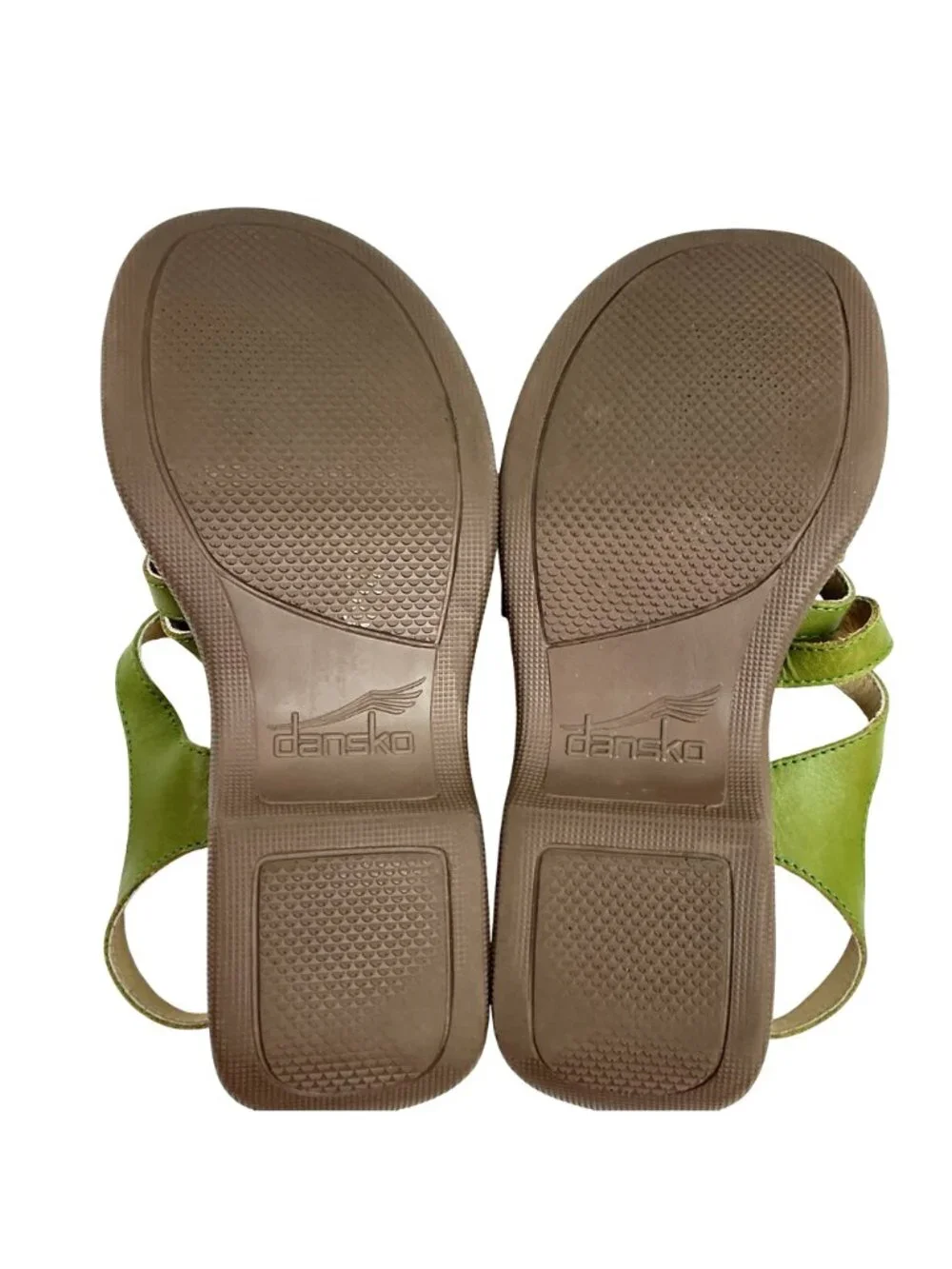 Dansko Lolita Strappy Leather Slingback Platform Sandals Women 7.5-8 Olive Green